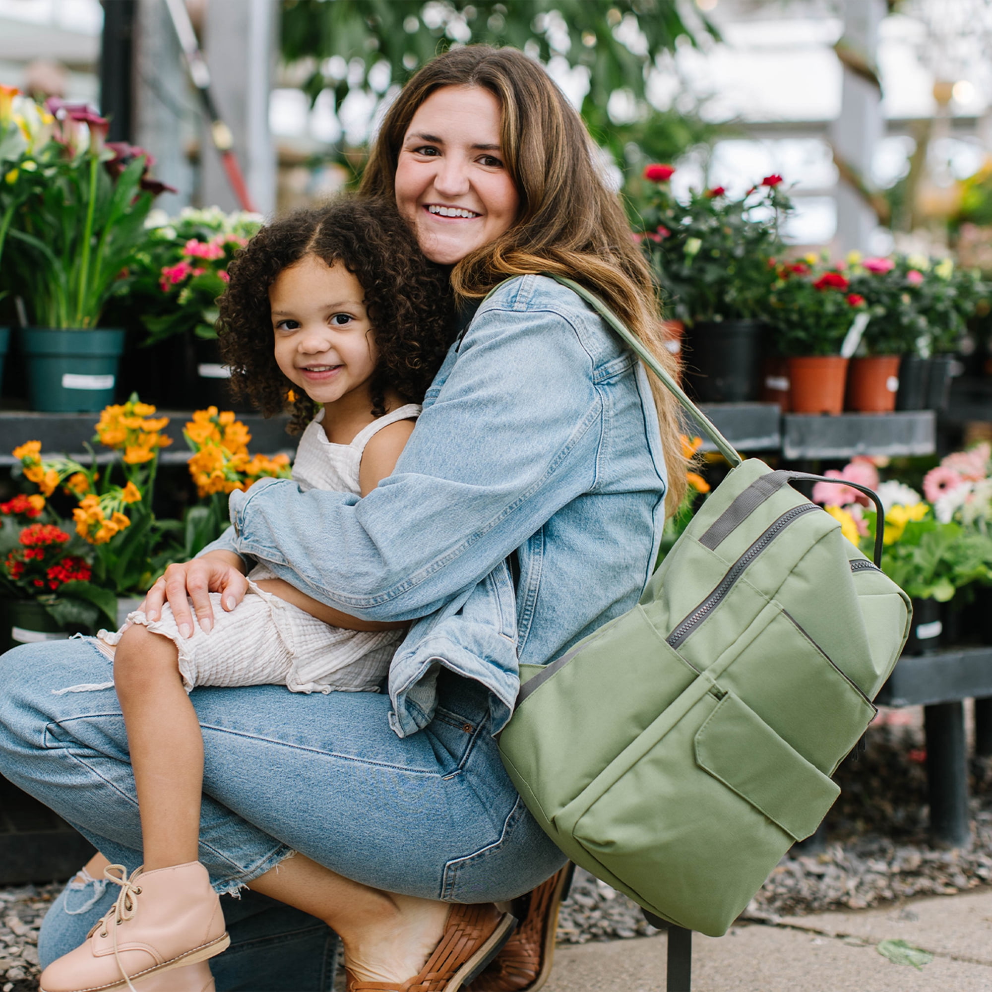 Red Rovr Roo Lightweight Backpack Diaper Bag - Moss