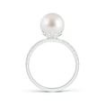 thumbnail image 2 of Angara Classic South Sea Cultured Pearl & Diamond Solitaire Ring in 14K White Gold for Women | June Birthstone Jewelry for Her, 2 of 7