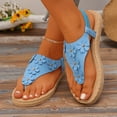 thumbnail image 6 of Miluxas Sandals Women Flat Shoes: Dressy Summer Bohemian Flats Shoes for Women Sandals Comfortable Ankle Strap Outdoor Walking Sky Blue 7(39), 6 of 8