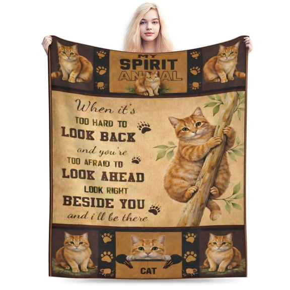 Cat Lover Blanket Gift Throw Blanket Cozy Soft Home Decor Inspirational Meaningful Cat Pattern Blanket Gift for Cat Lovers Pet Owners 50x40