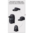 thumbnail image 3 of SGFCWSX Sun Hats for Men,Removable Neck Cape UPF 50+ Protection Quick-Dry Summer Outdoor Hat Dark Gray, 3 of 5