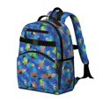 thumbnail image 2 of Football and Splash Blue Pattern Cute School Backpack Bag for School with Padded Back and Adjustable Shoulder Straps 15.25"x11.5"x5.25", 2 of 5