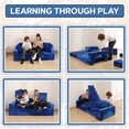 thumbnail image 2 of Contour Comfort Kids Couch, 14 PC Modular Kids Play Couch Set for Playroom and Lounge, Soft Foam, Blue, 2 of 8