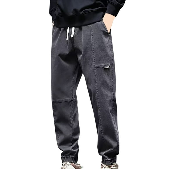 PMUYBHF Mens Sweatpants Light Grey Men's Cargo Pants Cotton Casual Work Pant Lightweight Jogger Pant Outdoor Hiking Sweatpants Trousers Grey Sweatpants Men Light Mens Gym Pants Relaxed Fit