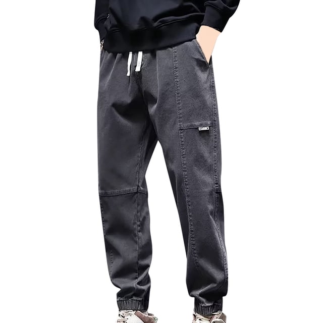 Pantalon Cargo pour Homme en Coton, Pantalon de Travail Décontracté, Pantalon Jogger Léger, Pantalon de Plein Air pour la Randonnée, Pantalon de Survêtement, Pantalon