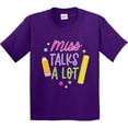 thumbnail image 3 of Inktastic Back to School Miss Talks a Lot Youth T-Shirt, 3 of 5