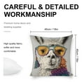 thumbnail image 2 of Llama sunglasses tassel Linen toss pillowcase Decoration pillowcase Gift preferred 24x24" Cushion cover 1 set Sofa pillowcase Sofa bedroom living room car, 2 of 6