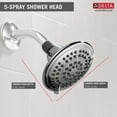 thumbnail image 3 of DELTA 75554C Shower Head, Round, 1.75 gpm, 1/2 in Connection, IPS, 5-Spray Function, Plastic, Chrome, 4-15/16 in Dia, 3 of 6
