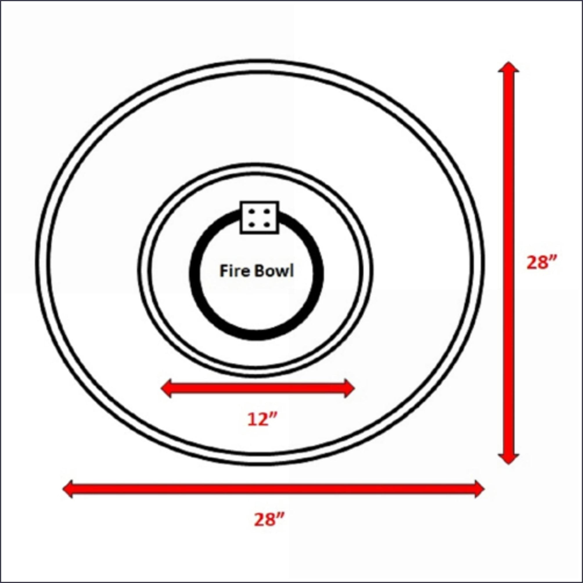 Outdoor Fire Pit | Fogata al Aire Libre | Modern 28" Round Slate Gray Concrete Fire Pit for Patio Backyard | Slate Gray