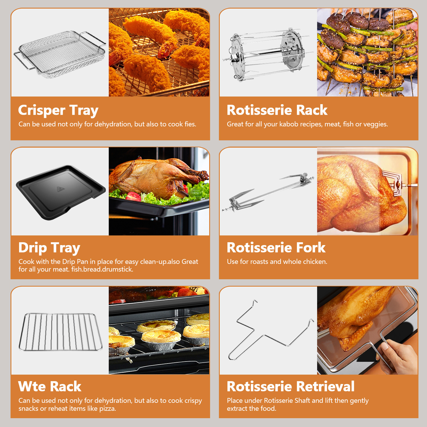 WHALL 12-Quart Touchscreen Air Fryer Toaster Oven photo 2