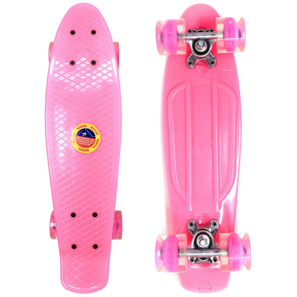 Retailery 22 Inch Skateboard With LightUp LED Wheels, Pink Walmart