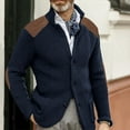 thumbnail image 2 of Suéter de otoño e invierno, cárdigan de solapa delgada, abrigo de punto de manga larga, suéter de hombre de talla grande europeo y americano, 2 of 6