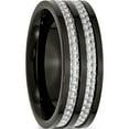 thumbnail image 4 of Titanium Polished Black Ip-Plated With Grey Carbon Fiber Inlay 8mm Band (Size 10) Made In China tb254-10, 4 of 5