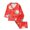 Red, variant on 2 Piece Girls Boys Print Satin Pajama Set Button Down Long Sleeve Top and Pants