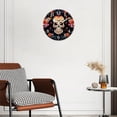 thumbnail image 3 of Non-Ticking Silent Wall Clocks Battery Operated Personalized Decor Clock for Living Room,Bedroom-Dead Skull With Flowers(14inch), 3 of 4