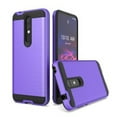 thumbnail image 3 of For T-Mobile Revvl 6 5G Slim Fit Rugged TPU + Hard PC Brushed Metal Texture Hybrid Dual Layer Armor Shockproof Phone Case Cover by Xpression - Purple, 3 of 8
