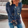 thumbnail image 2 of Sudadera hoksml para mujer, ideal para otoño e invierno, informal, holgada, con estampado floral, cuello redondo, manga larga, blusas en oferta., 2 of 5