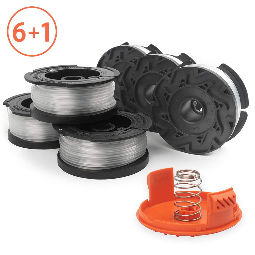 6 Packs Green Box Innovations Line String Trimmer Replacement Spool for Superior Design with Automatic Feed System 30ft and 0.065-inch Black+Decker AF-100