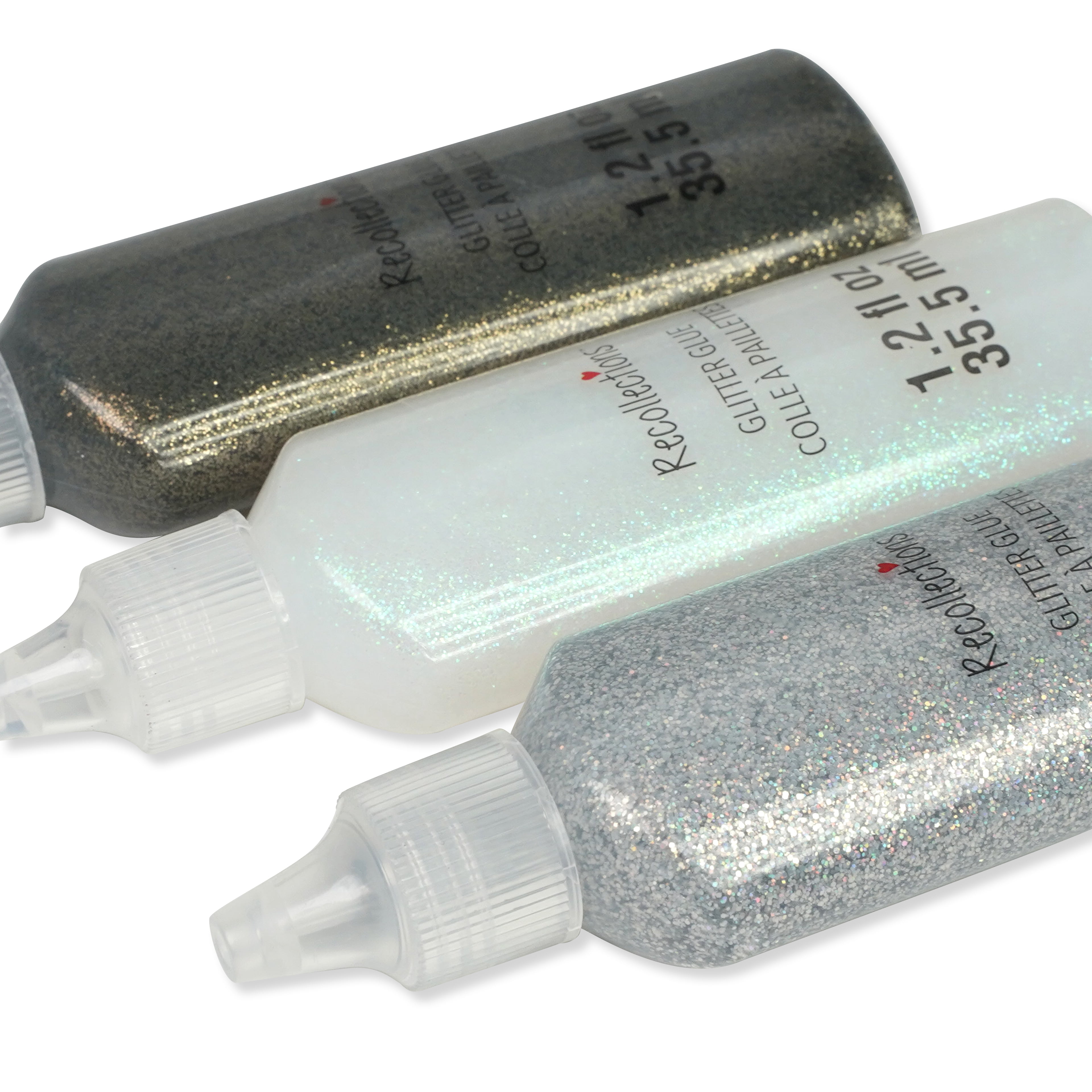 Metallic Glitter Glue by Recollections – Assorted Color Acid-Free Glitter Glue with Fine Tip for Crafts & Paper Projects - 1.2 fl. oz. Bottles - 12 Pack