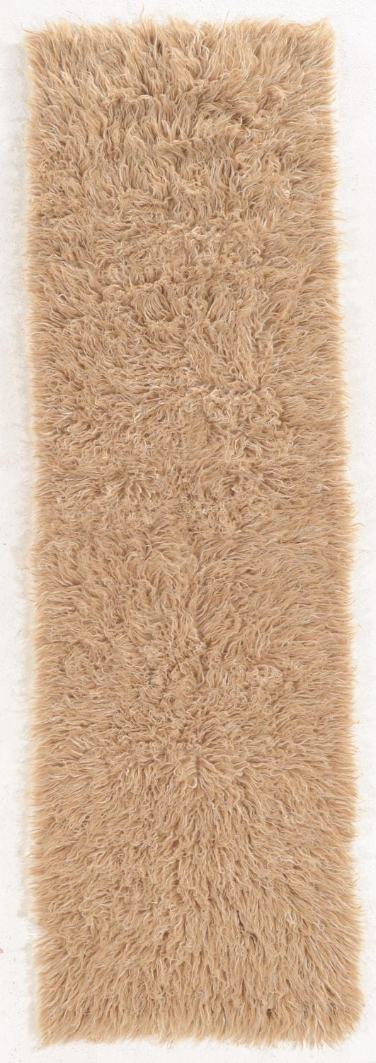 Tapis de couloir Nouveau Flokati 1400 gr de 2' 4" x 8' 6", Beige Mélangé