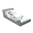 thumbnail image 2 of Ambesonne Floral Fitted Sheet & Pillow Sham Set, Flower Pot with Blossoms, Twin, Multicolor, 2 of 2
