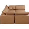 thumbnail image 4 of Meridian Furniture Comfy Cognac Faux Leather Modular Sectional, 4 of 9