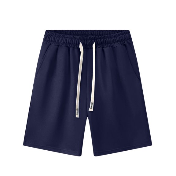 Sewkxo Mens Sports Shorts Trendy Elastic Waist Drawstring Lounge Trouser Spring Summer Loose Casual Shorts Trousers with Pockets,Navy 2XL