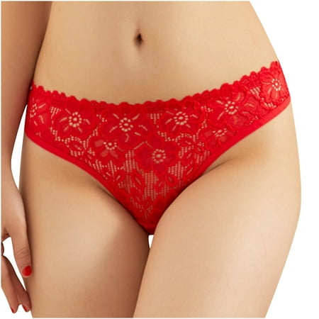 

Womens Thong Lace Stretch Hipster Underwear Low Waist T Back Floral Print Panty Cheeky Hollow Out Bikini Brief