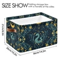 thumbnail image 4 of Yayeee Canvas Storage Basket with Handles for Shelves Fabric Bins Closet Organizer, Green Dragon Flowers, 4 of 8