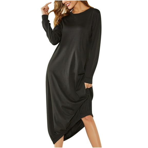 Lilgiuy Ladies Autumn And Winter Casual Drawstring Contrast Color Stitching Stand Collar Dress Women Black Fall for 2022 Spring Winter