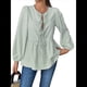 thumbnail image 2 of Blusa Holgada con Cuello en V y Mangas Abullonadas con Cordones para Mujer, Estilo Y2K, Ropa de Verano. Verde XXL, 2 of 8