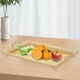 thumbnail image 4 of Bandeja decorativa de metal para frutas con asa para mesa de centro moderna y elegante para fiestas en casa. Dorado, 4 of 9