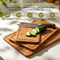 thumbnail image 3 of OVINESY Bamboo Cutting Board Set with Storage Stand, 4 Pcs Wood Cutting Boards for Kitchen, Deep Juice Grooves, Knife-Friendly Surface, Space-Saving Charcuterie & Meal Prep Board Set for Home Kitchen, 3 of 9