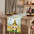 thumbnail image 2 of Table Runners 72 Inches Long Dress Scarves, Yellow Daisy Gnomes Farmhouse Kitchen Table Runner, Coffee Tablerunners, Pastoral Bees Floral Botanical Blue 14x72 Inch, 2 of 9