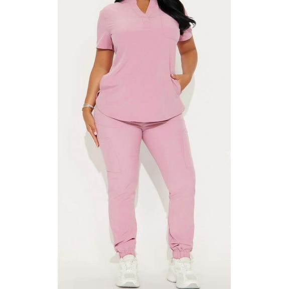 Light Pink Jogger Scrub Set