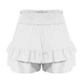thumbnail image 7 of Charmgo Womens Shorts Casual Shorts for Women 2025 Summer High Waisted Ruffle Shorts Flowy Pleated Hem Casual Shorts Butterfly Shorts Women Summer Shorts for Women White S, 7 of 7