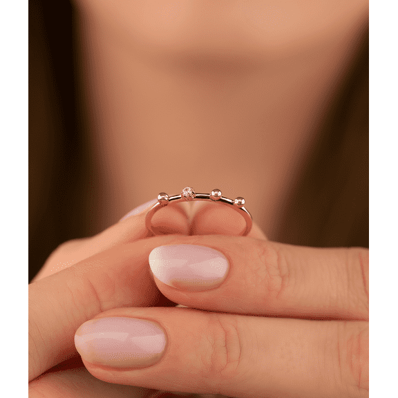 14K Solid Gold Dainty Stackable Ring