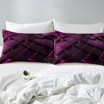 thumbnail image 3 of Rose Purple Geometric Bed Sheets Black Honeycomb Print Fitted Sheet Twin Size, Modern Abstract Plaid Bed Set Square Pattern Bedding Set Beehive Geometrical Bedding 2 Piece，No Top Sheet, 3 of 5