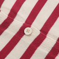 thumbnail image 6 of Wang6 Women Lightweight Oversize Cardigans Sweaters Trendy Long Sleeve Button down Knit Sweater Fall Crew Neck Striped Printed Knitted Outwear Tops Red XL, 6 of 7
