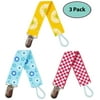 Pacifier Clip Holder (Unisex) - Red, Yellow, and Blue 3 Pack