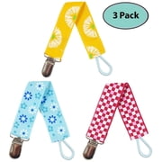 Pacifier Clip Holder (Unisex) - Red, Yellow, and Blue 3 Pack
