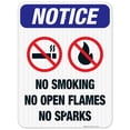 thumbnail image 1 of No Smoking, No Open Flames, No Sparks Sign, OSHA Notice Sign, 18x24 Reflective Aluminum EGP, 1 of 1