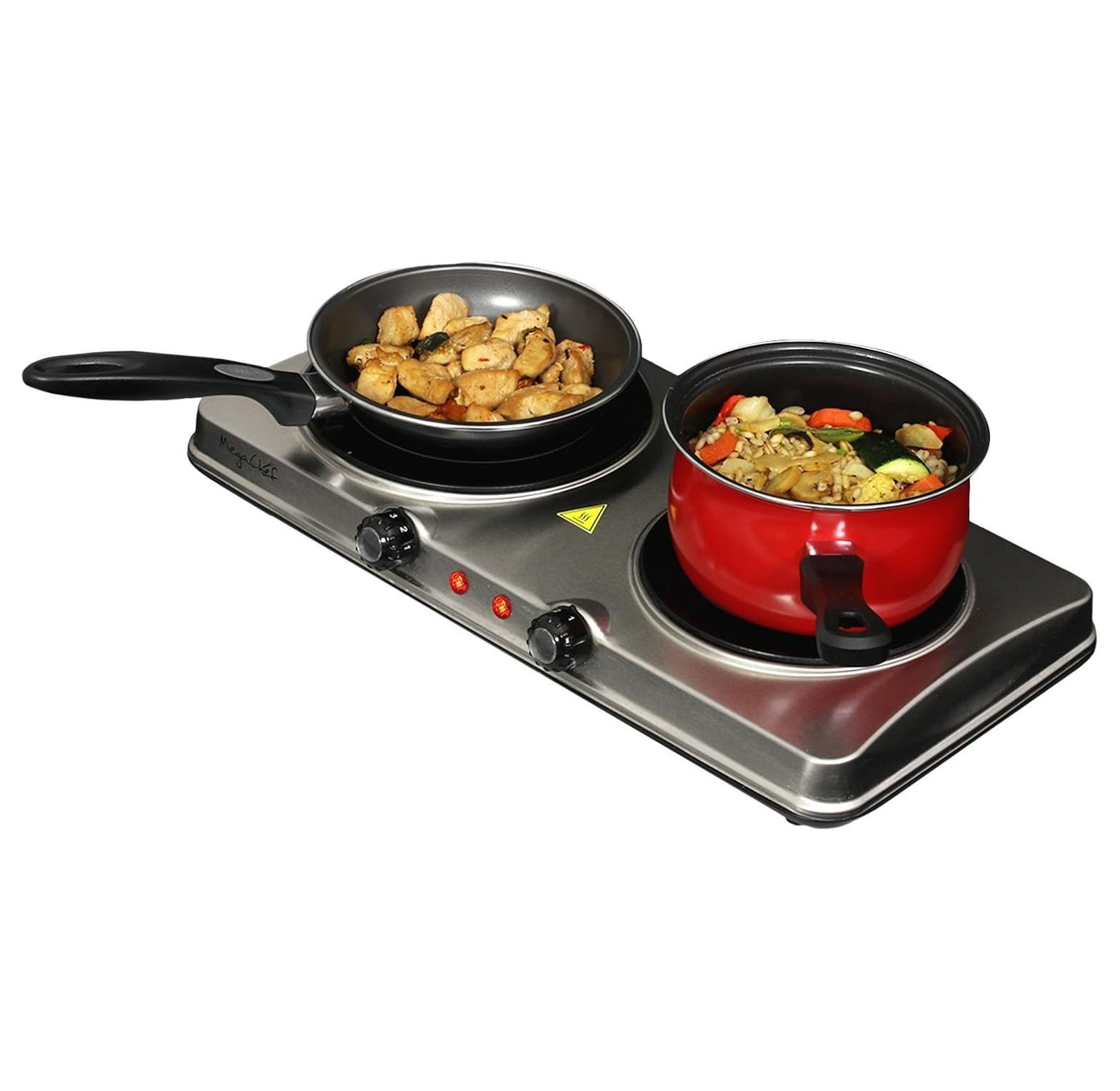 Portable Electric Stove Dual Burner Cooktop - Infrared Ceramic Range, Lightweight Travel Kitchen, Indoor/Outdoor Cooking, Compact & Heavy Duty