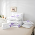 thumbnail image 6 of Castle Fairy Teens Boys Girls Bowknot Personalized Initial Z 7-Piece Bedding Comforter Set,Purple Geometric Stripes King Bedding Sets,Dreamy Princess Ultra Soft Bed Sheets,Microfiber Bedroom Decor, 6 of 8