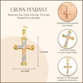 thumbnail image 3 of 14K Gold Tri Color Striped Cross Pendant Necklace (Pendant with 22" chain), 3 of 4