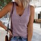 thumbnail image 4 of Túnica De Verano Camiseta básica sin mangas para mujer, camiseta sin mangas con cuello en V, camiseta sin mangas con tirantes, atuendo diario Kuymtek Púrpura L para Mujer, 4 of 7