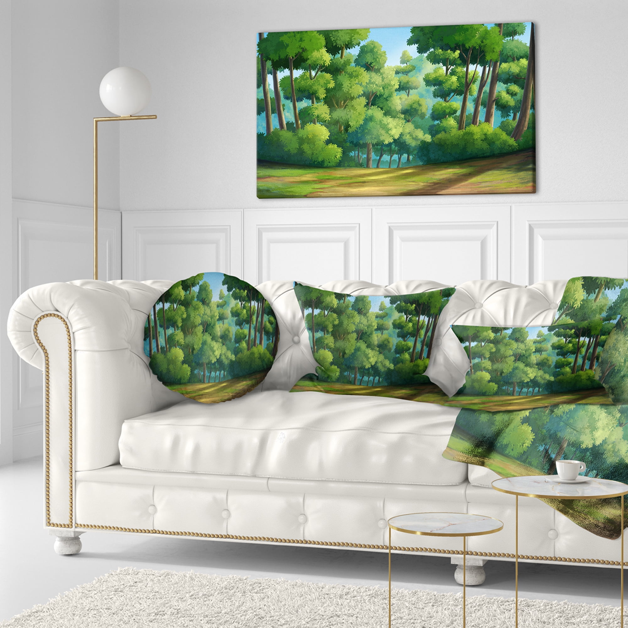 Designart 12" x 20" Green Polyester Throw Pillow