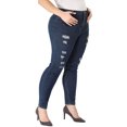 thumbnail image 5 of Agnes Orinda Women's Plus Size Zip Fly Mid Rise Skinny Ripped Jeans, 5 of 7