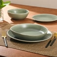 thumbnail image 5 of Gibson Elite Zion Mist 16 Piece Stoneware Reactive Glaze (Service for 4) Ceramic Plates and Bowls Modern Organic Dinnerware Set - Green, 5 of 16