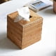 thumbnail image 2 of Square Rattan Tissue Box Cover, Hand Woven Wicker Tissue Holder, 5.7 X 5.7 X 5.7 Inches, Wood Color Fg-Good, 2 of 4